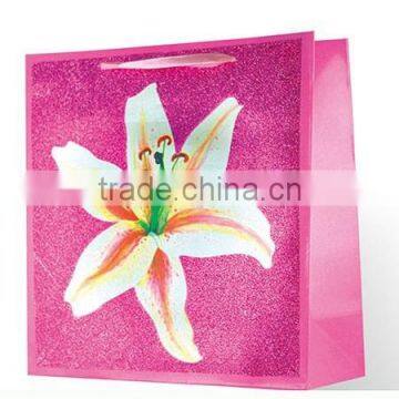 2015 New Dsign Printing White Paper Gift Bags With Ribbon Handles photo-3