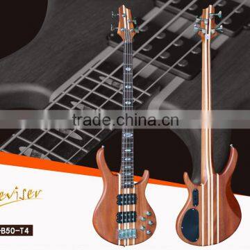 Cool shape solid connection sapele+maple 4 strings electric bass