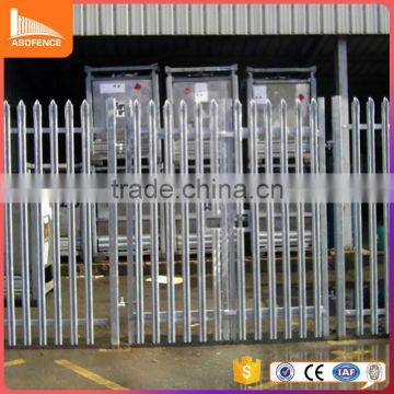 W section angle iron rail high security anti-vandalism features galvanised steel palisade fences