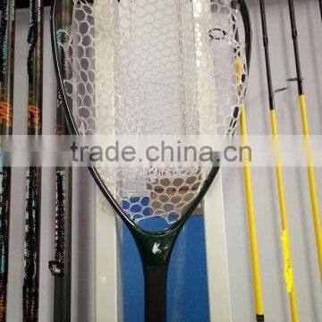 carbon fiber frame fishing landing net with rubber net