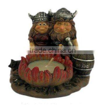 Decorative Resin Viking Candle Holder