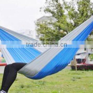 New design Two Person Portable Parachute Nylon Fabric Hammock Blue and Grey