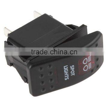Waterproof Carling Style Spot Light Rocker Switch 12V 20A / 24V 10A 5 Pin ON-OFF for Car Boat Trailer ( Red / Blue LED Light ) photo-3