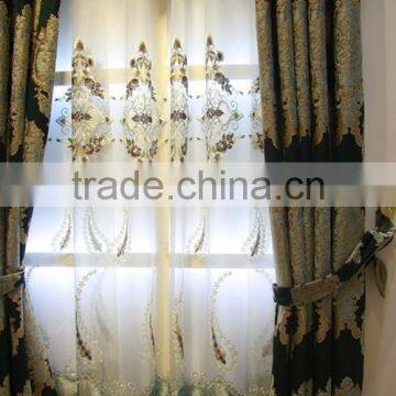 Noble Luxury Design Embroidery Fabric Ready Made Window Curtain With Valance and Sheer Set photo-2