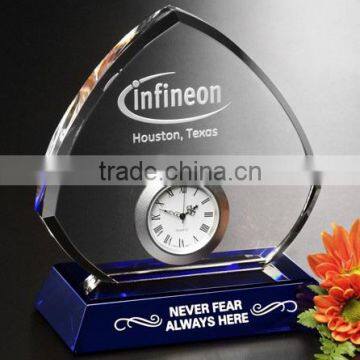 fashion crystal clock award crystal trophy