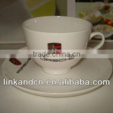 high quality and sell well porcelain coffee set with golden color and rim