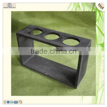 Black Color Three Compartments Wood Test Tube Rack photo-4