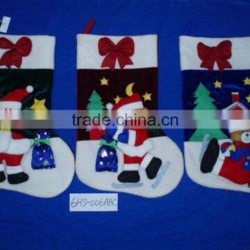 150505 Felt Christmas Stocking With Santa Snowman and Reindeer photo-5