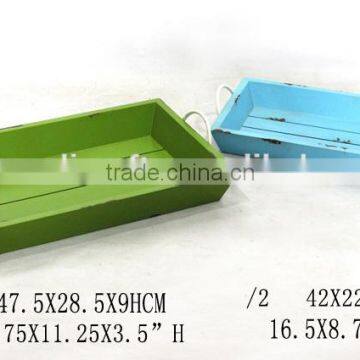 color wooden flower pot