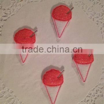 Hot sell Snow Cone with straw mini Applique Felt made in China