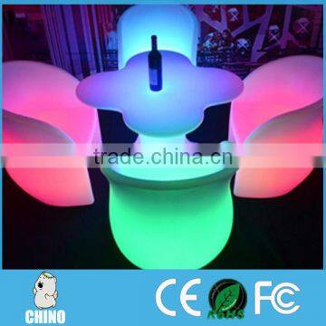 Plastic LED Bar Table Color Changing Led Flower Design Table photo-2