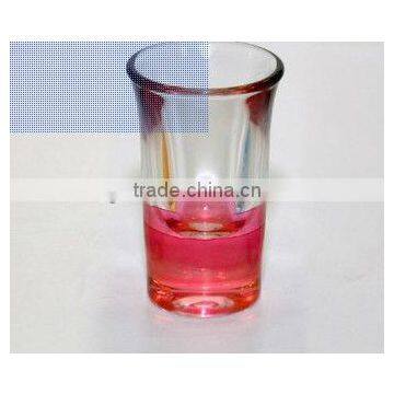 Promotional shot glass cup with red bottom