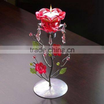 Red Rose Tea Candle Holder Stand Candleholder photo-3