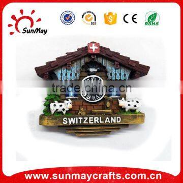 Wholesale custom resin Switzerland cow souvenir fridge magnet for sale