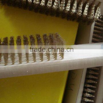 brass coated steel wire brus/copper coated steel wire brush