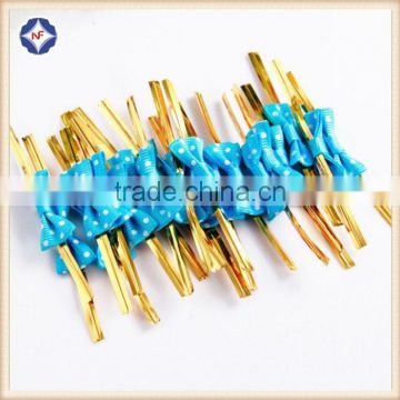 Metallic Gold Color Plastic for Bakery Twist Tie Decorative Packing Twist Tie