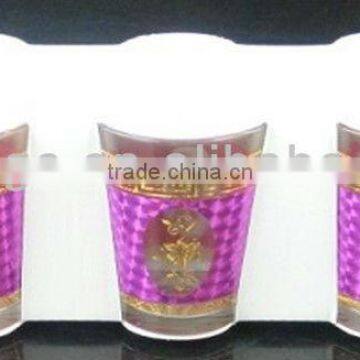 GH200 6pcs Glass Drinking Set With Bronzing Deco photo-2