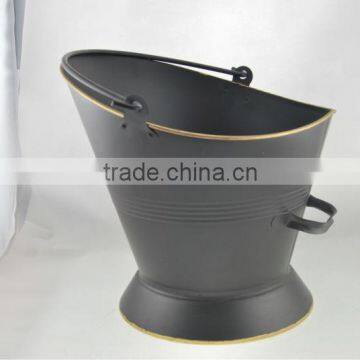 Fireplace Matte Black Iron Coal Bucket photo-5