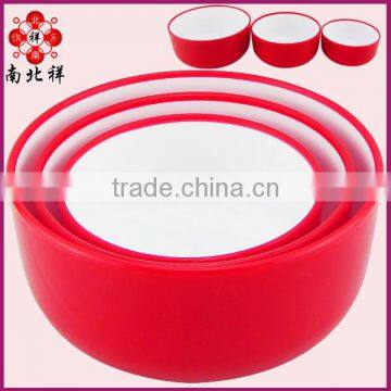 Three piece Double Color Plastic Salad Bowl Japanese Noodles Bowl