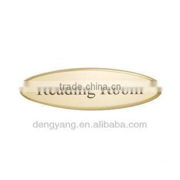 Brass Door Plate Oval 3 1/16 x 11