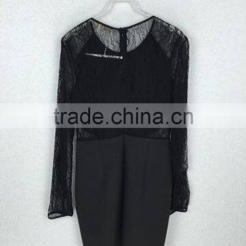 OEM Custom Brand High Fashion Elegant Ladies Black Lace Crochet Tassel Gilet Girls Long Sleeve Jacket