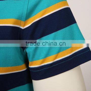 Men Fashion 100% Cotton Golf Custom Striped Polo Shirt photo-5