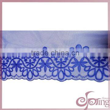 blue flower and balloon guipure embroidery design lace fabric for dress/blouse/cardigan/wedding dress