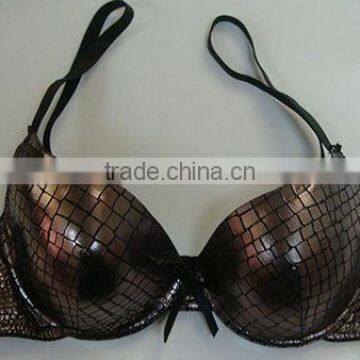 Brown PU ladies bra model for US