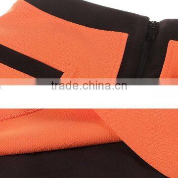 Latest Design Front Zipper Design A-line Office Uniform Skirts 2015 High Quality Ladies Short Skirt photo-4