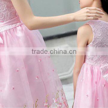 High Quality Mom and Daughter Dress Lace Embroidery Princess Tutu Dress photo-3