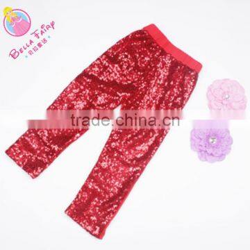 High Quality Baby Girls 100%cotton Sequin Pants Baby Sequin Pants for Winter photo-6