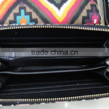 Fashion Nice Stylish Lady Zipper Around Geometrical Cotton Wallet photo-3