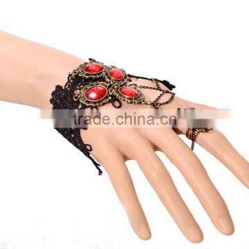 Festival Jewelry Set American Elegant Red Diamond Bracelet and Ring Set photo-2