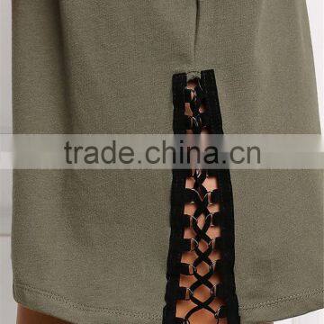 MGOO Customzied OEM Heavy Cotton 300g Tunic Tops Fashion Chocker Loose Oversized Shirts V Cut Out photo-4