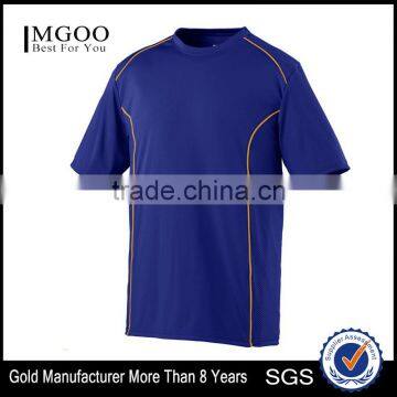 Youth Winning Streak Crew Jersey 100% Polyester Wicking Smooth Knit Customize Contrast Color Piping On Shoulder Mens Tee