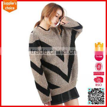 Latest design long sleeves ladies baggy wholesale oversized sweater