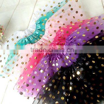 2016 new baby girls tutu skirt gold polka dot tutu pettiskirt