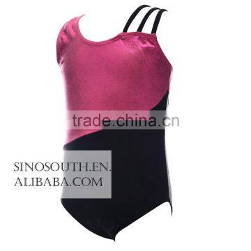 2017 Kids Girl's Dance Slim One Shoulder Strappy Camisole Sparkle Leotard photo-2