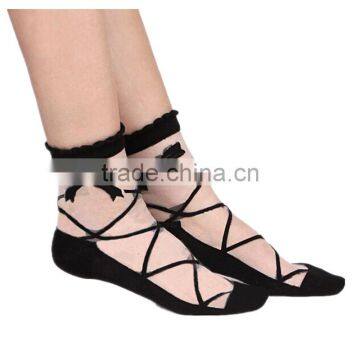 Hot Sales Colorful Ultrathin Transparent Beautiful Crystal Elastic Calcetines Short Women Socks Summer Sock Womens photo-2