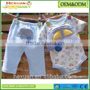 OEM factory or stocked designs new design Baby Summer Clothing Set baby toddler clothing Bodysuit Pant Set baby rompers