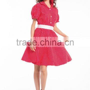 Apparel Walson Cotton Pattern Short 1950s Cheap Vintage Inspired Dresses 6075-4 photo-2