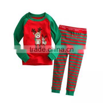 Children Pajamas Long Sleeve Elk Printing Kids Clothes Sets