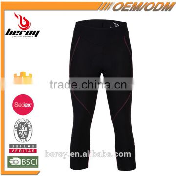 BEROY new model women 3/4 cycling pants, Anti-bacterial padded cycling cropped trousers