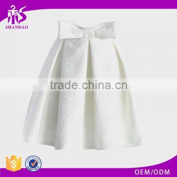 2016 Guangzhou Shandao New Fancy Design Summer Fashion A Line Ruffle Short Plain White Cotton Girls In Micro Mini Skirts