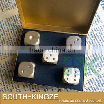 5pcs/box 24K Gold Plated Rolling Dice With a Gold Color Box Las Vegas Casino Entertainment photo-2