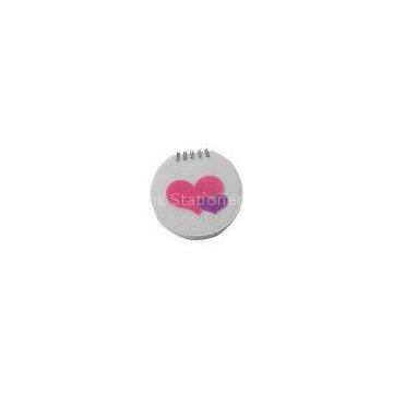 Circle Shape Transparent Plastic Cover With Heart Image Personalised Notepad