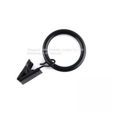 Black Matte Metal Curtain Rings With Clips (1 photo-2