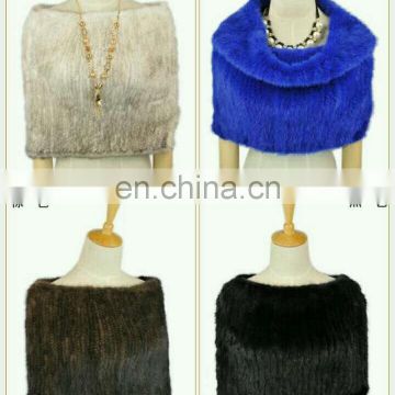 North American style knitted mink fur tube for women