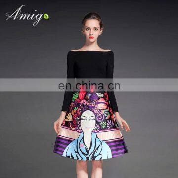 trendy chiffon skirts designs formal sublimation head printing skirt OEM