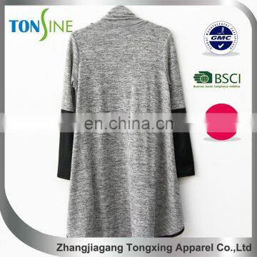 Women's Long Sleeve Cardigan With pu photo-3